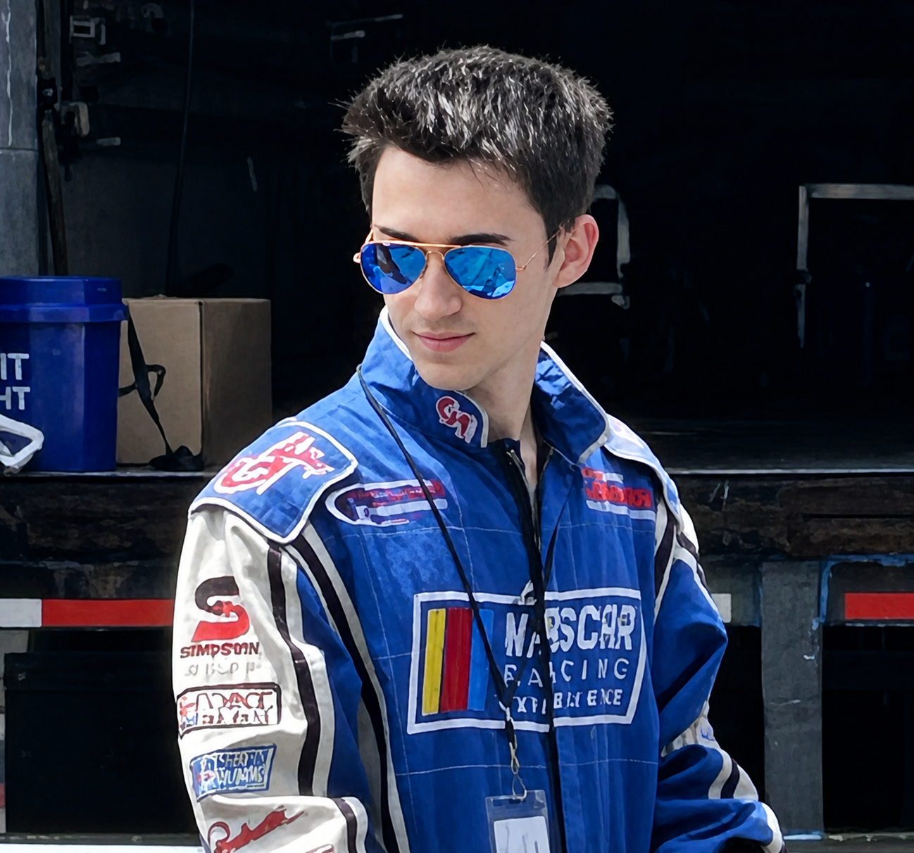 Filippo Massa in a racing suit and sunglasses.